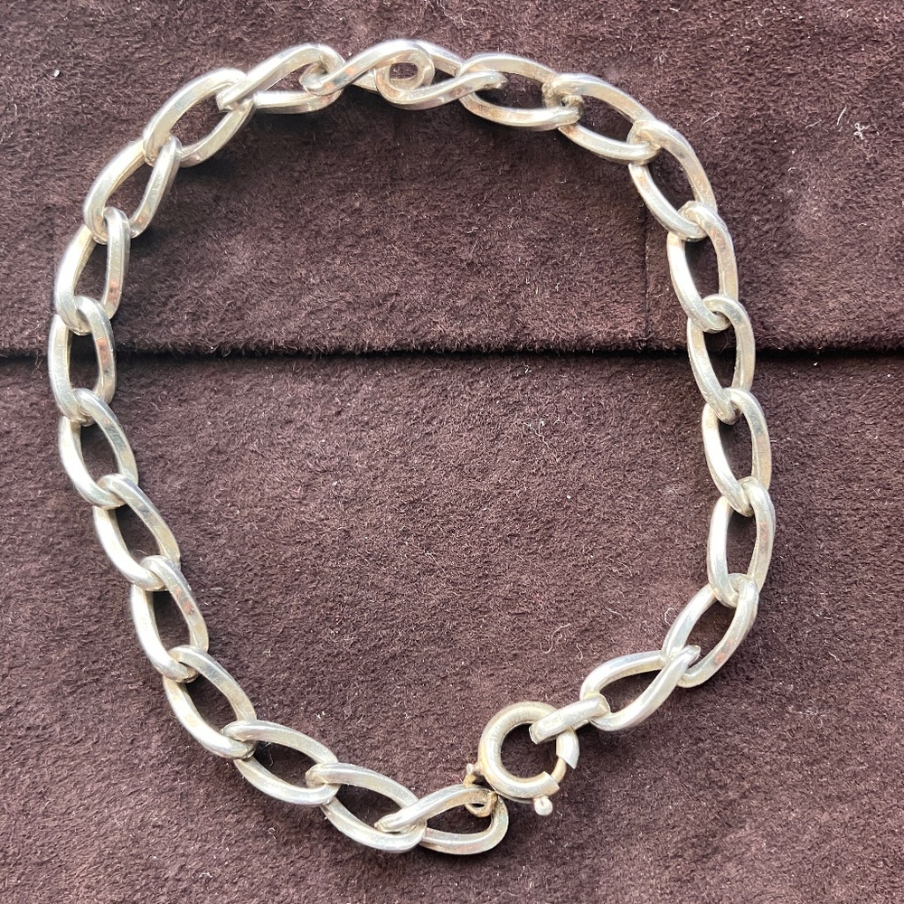 VINTAGE STERLING SILVER CHAIN BRACELET